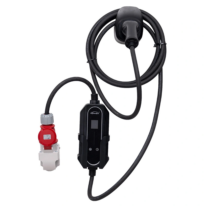 Φορητός φορτιστής AC EV 7 kW με ακρυλικό περίβλημα για φόρτιση σπιτιού και εξωτερικού χώρου